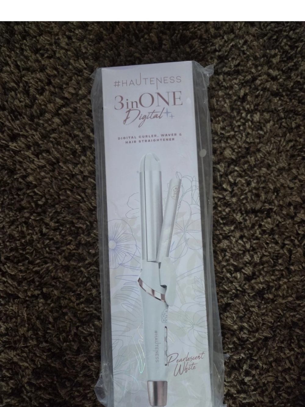#HAUTENESS 3inONE Digital+ Pearl/Soft White Styling Tool Curl Wave & Straightner